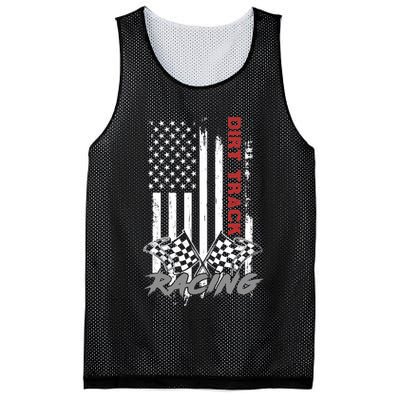 American Flag Dirt Track Racing Car Bike Driver Racer Gifts Mesh Reversible Basketball Jersey Tank