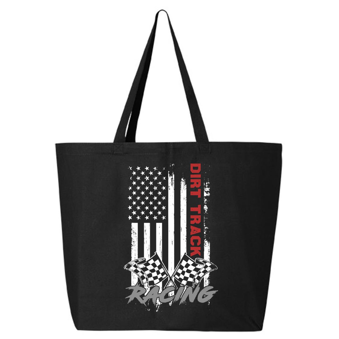 American Flag Dirt Track Racing Car Bike Driver Racer Gifts 25L Jumbo Tote
