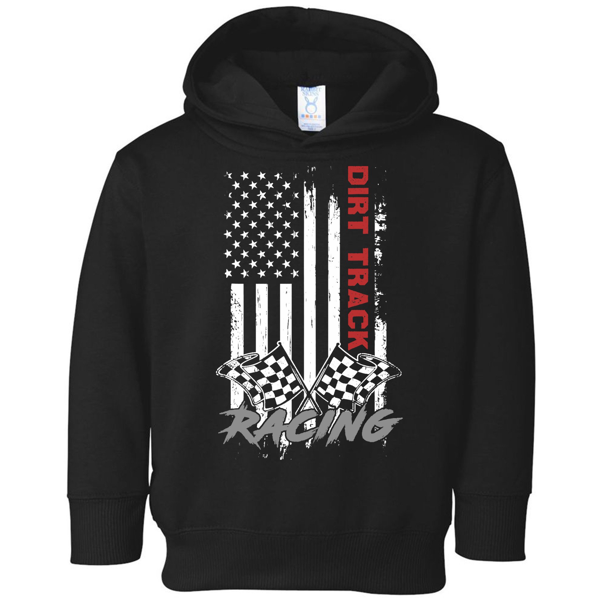 American Flag Dirt Track Racing Car Bike Driver Racer Gifts Toddler Hoodie