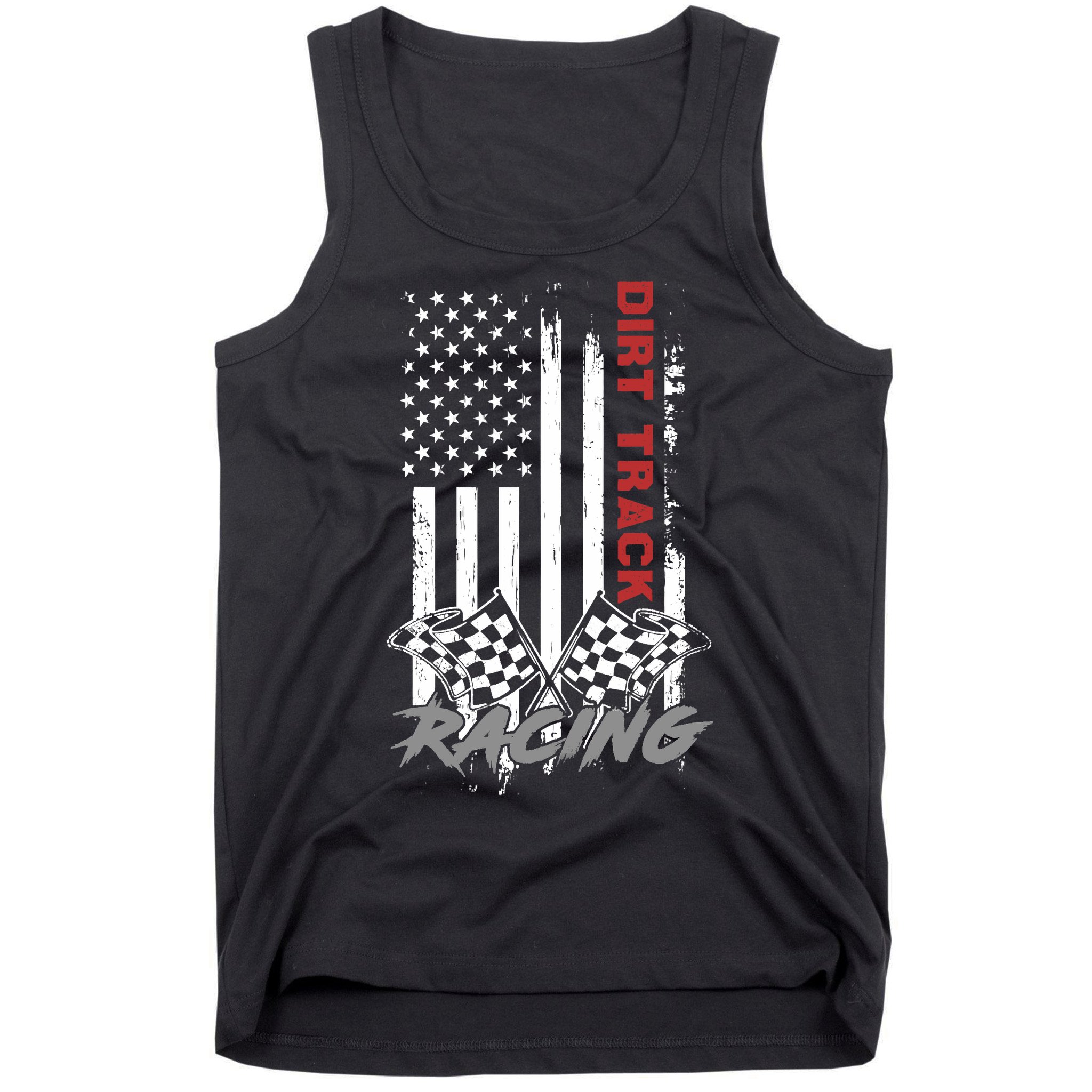American Flag Dirt Track Racing Car Bike Driver Racer Gifts Tank Top
