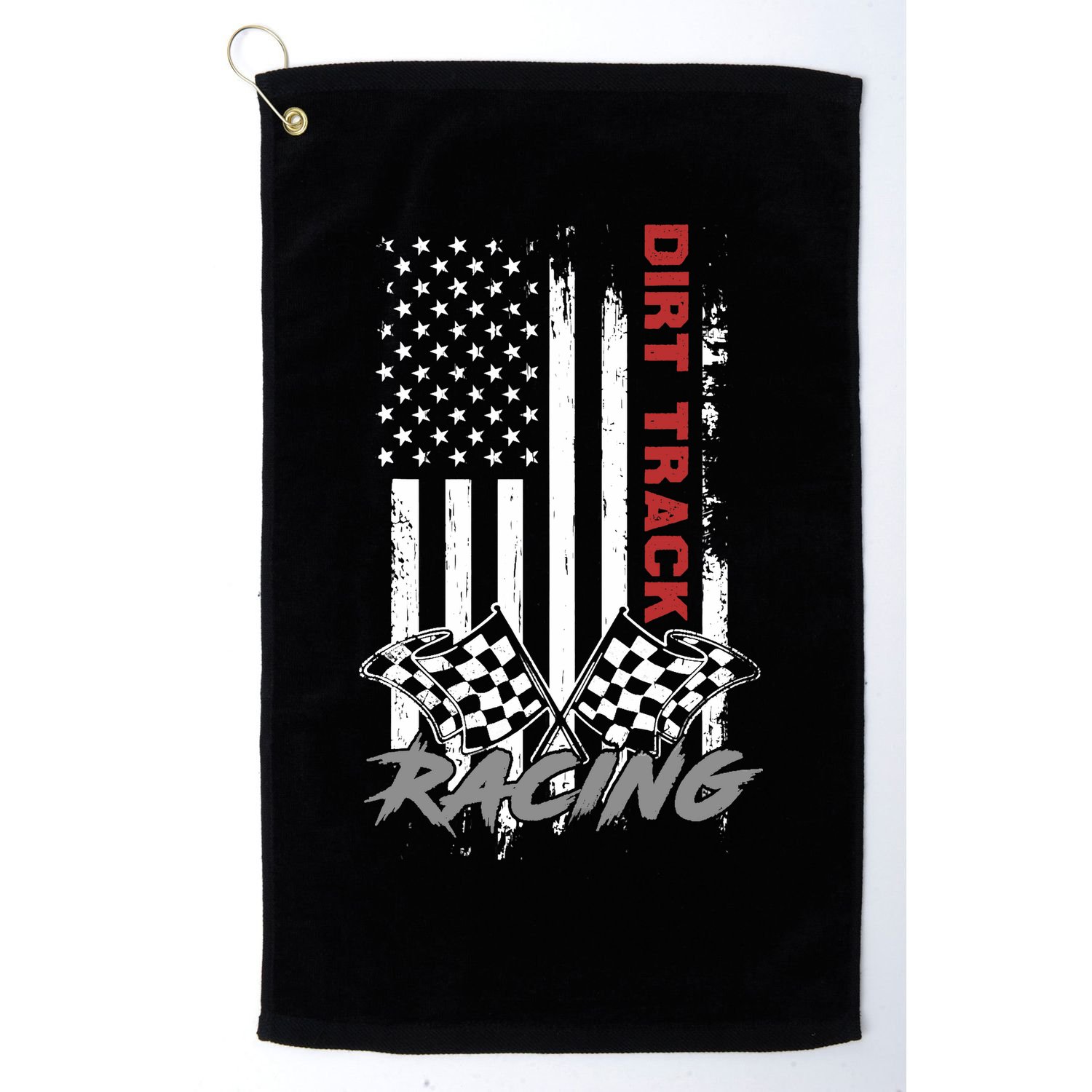 American Flag Dirt Track Racing Car Bike Driver Racer Gifts Golf Towel