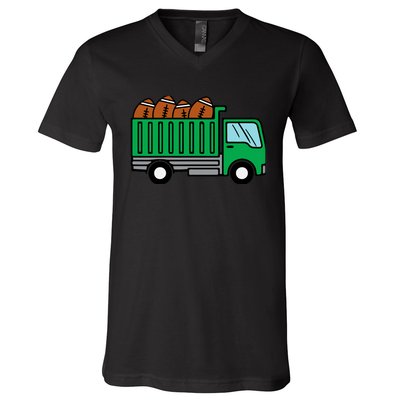 American Football Dump Truck Cute Sports Boys Toddlers V-Neck T-Shirt