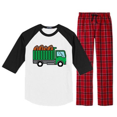 American Football Dump Truck Cute Sports Boys Toddlers Raglan Sleeve Pajama Set