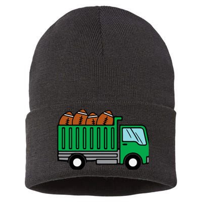 American Football Dump Truck Cute Sports Boys Toddlers Sustainable Knit Beanie