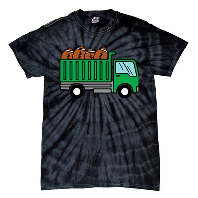 American Football Dump Truck Cute Sports Boys Toddlers Tie-Dye T-Shirt