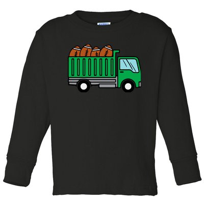 American Football Dump Truck Cute Sports Boys Toddlers Toddler Long Sleeve Shirt