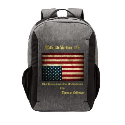 American Flag Distress Upside Down Thomas Jefferson Patriot Vector Backpack