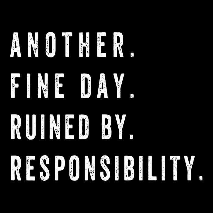 Another Fine Day Ruined By Responsibility Funny Flat Bill Trucker Hat