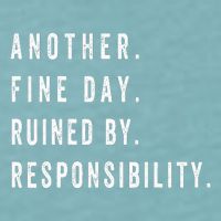 Another Fine Day Ruined By Responsibility Funny Sueded Cloud Jersey T-Shirt