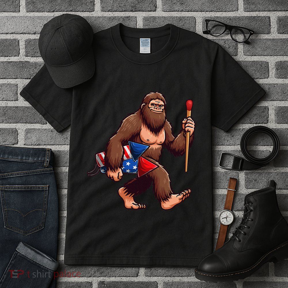 Assistant Fireworks Director 4th July Party Bigfoot Funny Tall T-Shirt