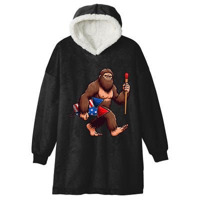 Assistant Fireworks Director 4th July Party Bigfoot Funny Hooded Wearable Blanket
