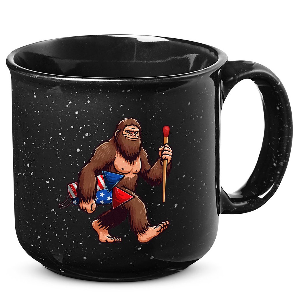 Assistant Fireworks Director 4th July Party Bigfoot Funny 15oz Campfire Ceramic Mug