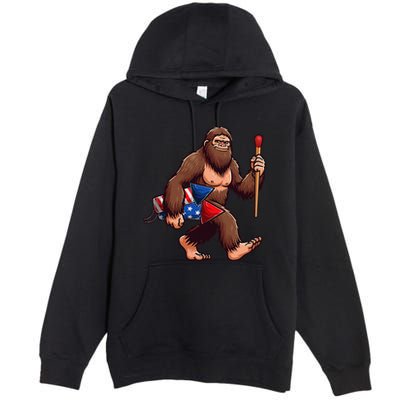 Assistant Fireworks Director 4th July Party Bigfoot Funny Premium Pullover Hoodie