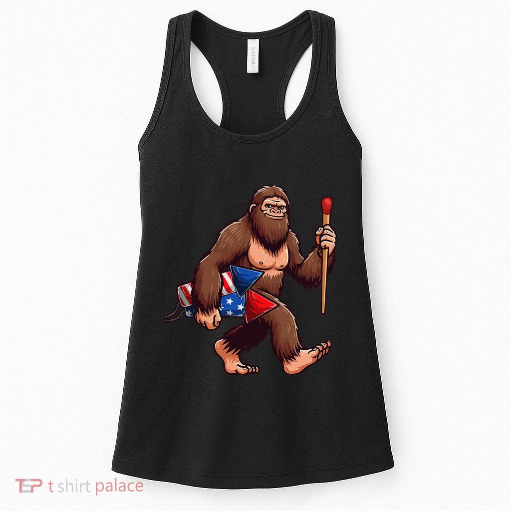 Assistant Fireworks Director 4th July Party Bigfoot Funny Womens Tank Top