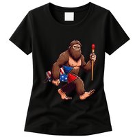 Assistant Fireworks Director 4th July Party Bigfoot Funny Womens T-Shirt