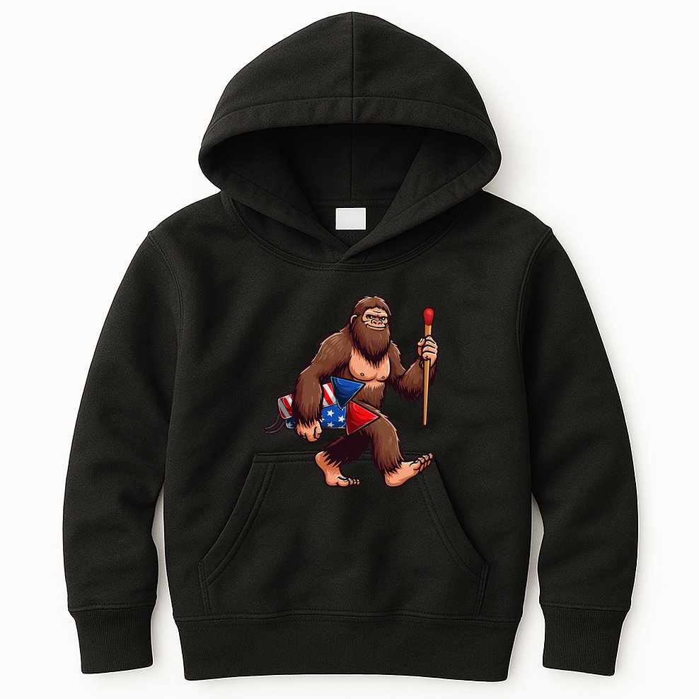 Assistant Fireworks Director 4th July Party Bigfoot Funny Kids Hoodie