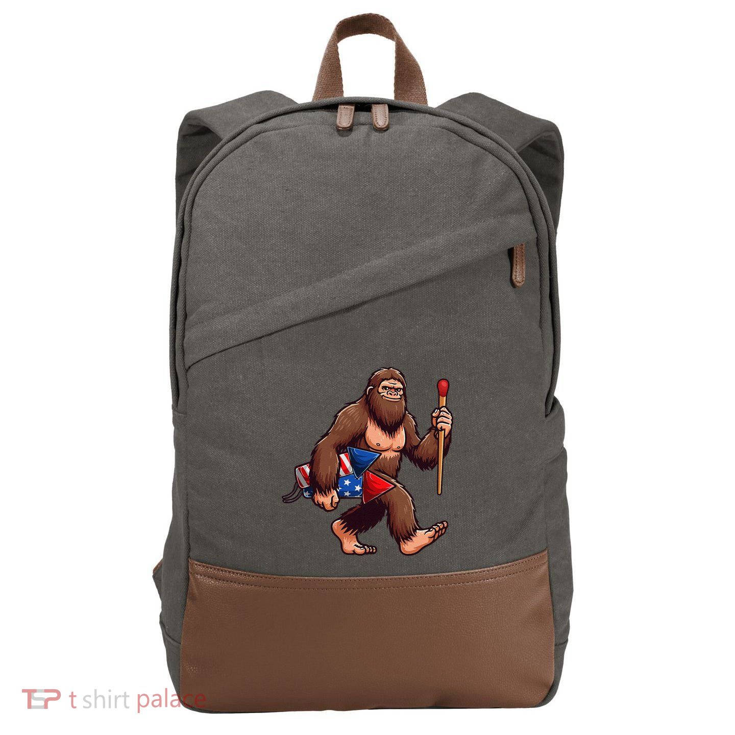 Assistant Fireworks Director 4th July Party Bigfoot Funny Cotton Canvas Backpack