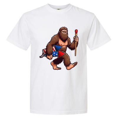 Assistant Fireworks Director 4th July Party Bigfoot Funny Garment-Dyed Heavyweight T-Shirt