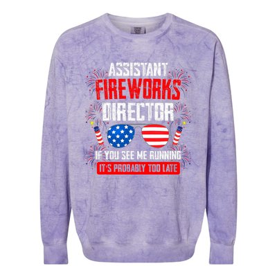 Assistant Fireworks Director If You See Assistant Firework Colorblast Crewneck Sweatshirt