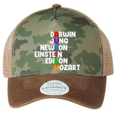 Autism For Darwin Jung Newton Einstein Edison Legacy Tie Dye Trucker Hat