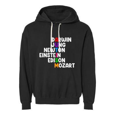 Autism For Darwin Jung Newton Einstein Edison Garment-Dyed Fleece Hoodie