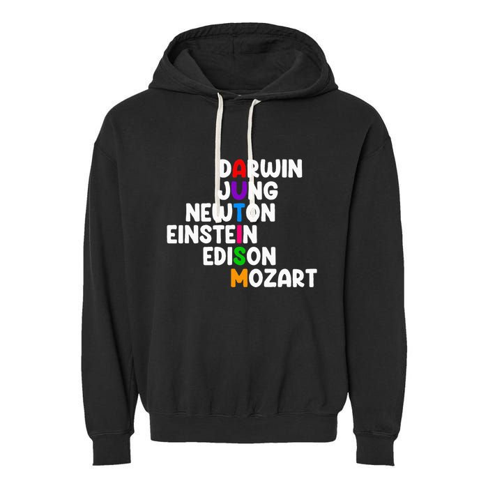 Autism For Darwin Jung Newton Einstein Edison Garment-Dyed Fleece Hoodie