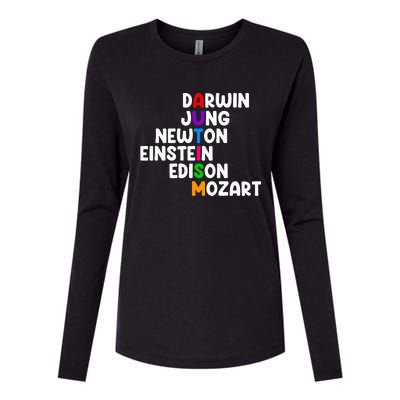 Autism For Darwin Jung Newton Einstein Edison Womens Cotton Relaxed Long Sleeve T-Shirt