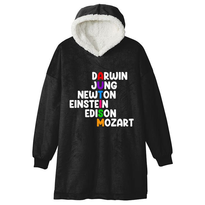 Autism For Darwin Jung Newton Einstein Edison Hooded Wearable Blanket