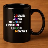 Autism For Darwin Jung Newton Einstein Edison 11oz C Handle Ceramic Mug