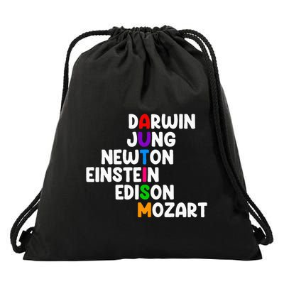 Autism For Darwin Jung Newton Einstein Edison Drawstring Bag