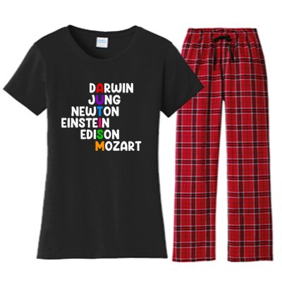 Autism For Darwin Jung Newton Einstein Edison Women's Flannel Pajama Set