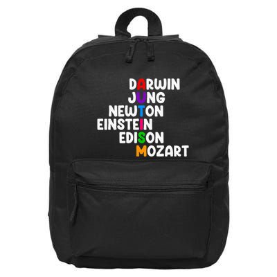 Autism For Darwin Jung Newton Einstein Edison 16 in Basic Backpack