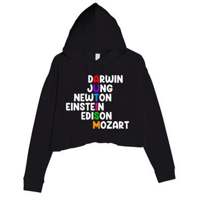 Autism For Darwin Jung Newton Einstein Edison Crop Fleece Hoodie