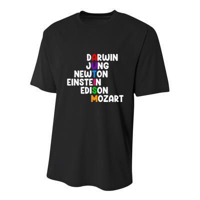 Autism For Darwin Jung Newton Einstein Edison Youth Performance Sprint T-Shirt