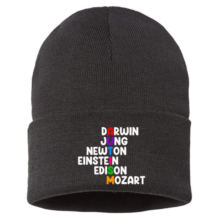 Autism For Darwin Jung Newton Einstein Edison Sustainable Knit Beanie