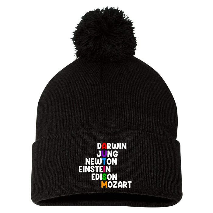 Autism For Darwin Jung Newton Einstein Edison Pom Pom 12in Knit Beanie