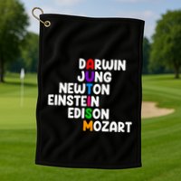 Autism For Darwin Jung Newton Einstein Edison Golf Towel