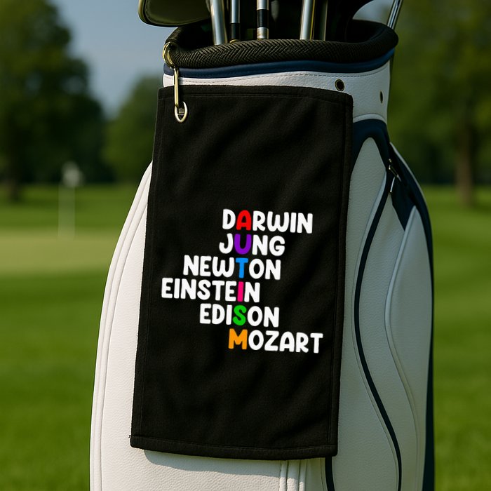 Autism For Darwin Jung Newton Einstein Edison Golf Towel