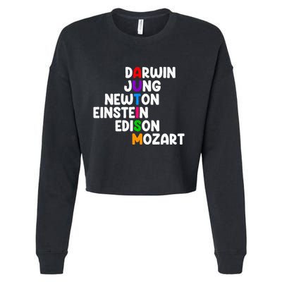 Autism For Darwin Jung Newton Einstein Edison Cropped Pullover Crew