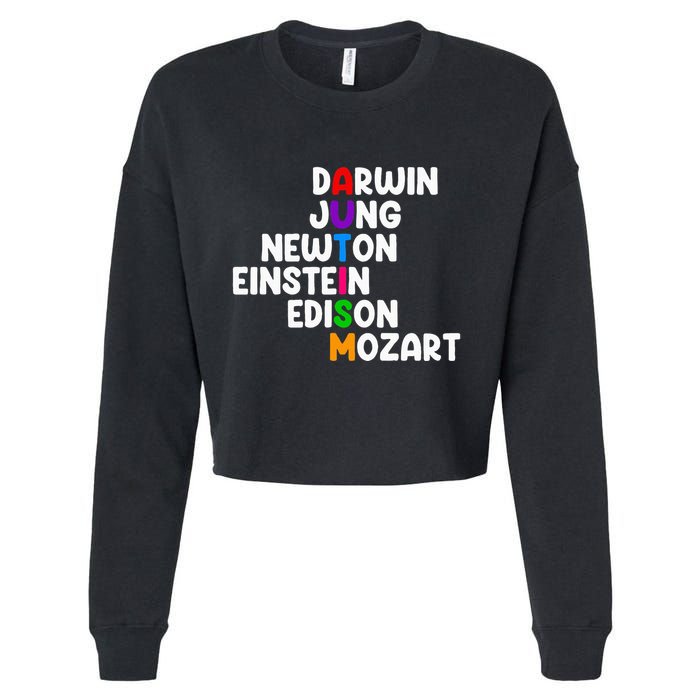 Autism For Darwin Jung Newton Einstein Edison Cropped Pullover Crew