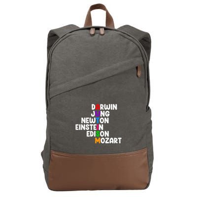 Autism For Darwin Jung Newton Einstein Edison Cotton Canvas Backpack