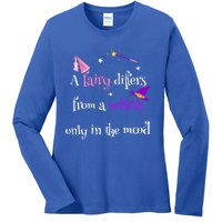 A Fairy Differs From A Witch Funny Fairy Mom Witch Great Gift Ladies Long Sleeve Shirt