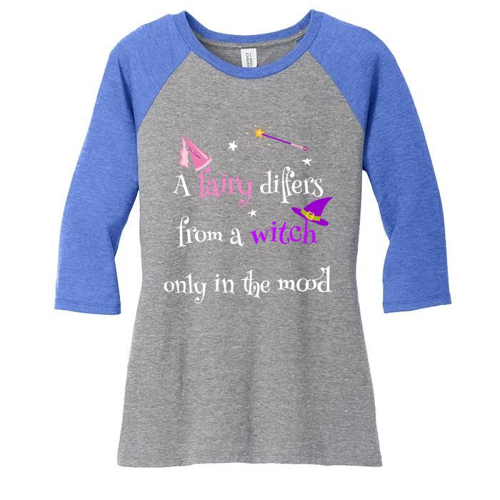 A Fairy Differs From A Witch Funny Fairy Mom Witch Great Gift Women's Tri-Blend 3/4-Sleeve Raglan Shirt