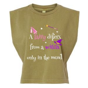 A Fairy Differs From A Witch Funny Fairy Mom Witch Great Gift Garment-Dyed Women's Muscle Tee