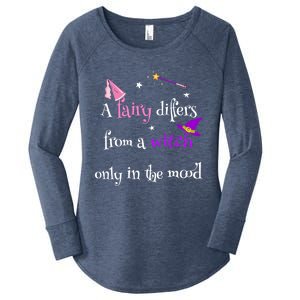 A Fairy Differs From A Witch Funny Fairy Mom Witch Great Gift Women's Perfect Tri Tunic Long Sleeve Shirt