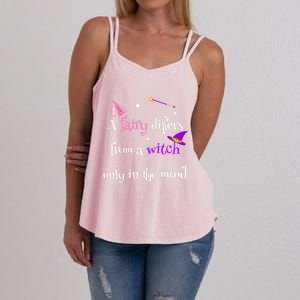 A Fairy Differs From A Witch Funny Fairy Mom Witch Great Gift Women's Strappy Tank