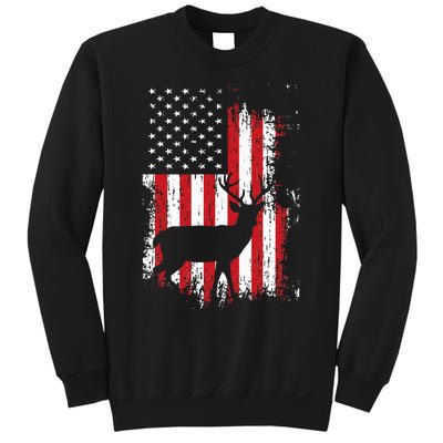 American Flag Deer Hunting Distressed Usa Sweatshirt