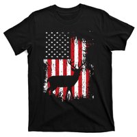 American Flag Deer Hunting Distressed Usa T-Shirt