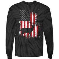 American Flag Deer Hunting Distressed Usa Tie-Dye Long Sleeve Shirt