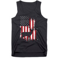 American Flag Deer Hunting Distressed Usa Tank Top